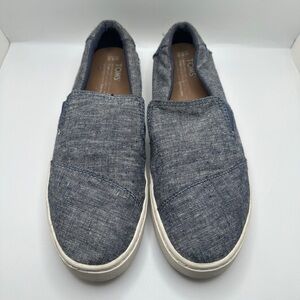TOMS Women’s Canvas Denim Slip-On Sneakers Blue Sz 8.5